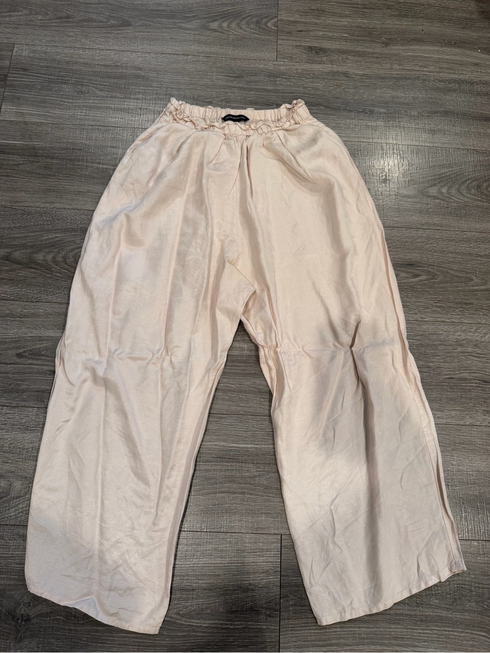 French Connection Pale Pink Wide-Leg Elastic Waist Pants